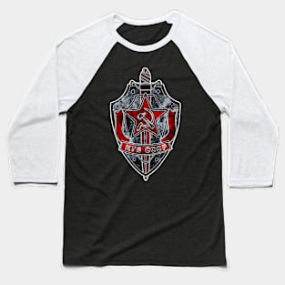 KGB Badge Tie Dye Style Baseball T-Shirt